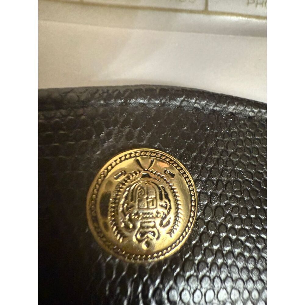 Liz Claiborne Women's Textured Leather Tri-fold Card Holder Wallet Black OS NWT